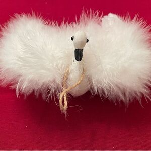 Pottery Barn Feather Swan White Ornament